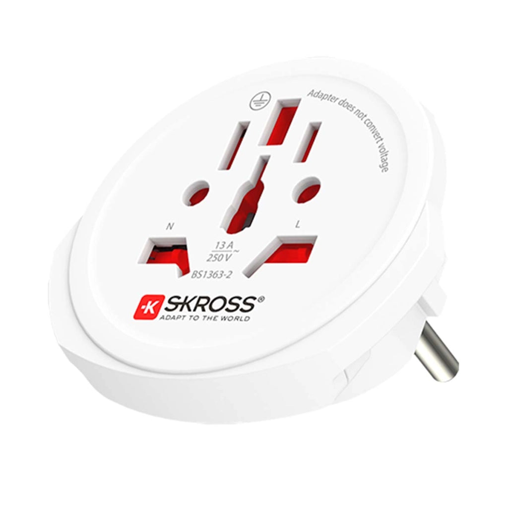 Adattatore da Viaggio Mondiale a Europeo 16A Tipo E/F 4000W Bianco Skross
