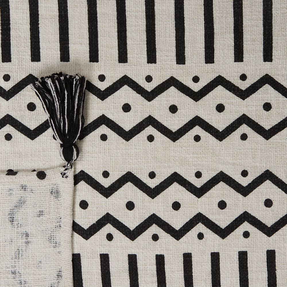 Coperta in cotone bianco e nero 130 x 180 cm copriletto con stampa tribale africana