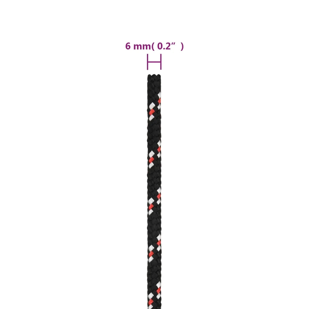 Corda Nautica Nera 6 mm 25 m in Polipropilene cod mxl 41890