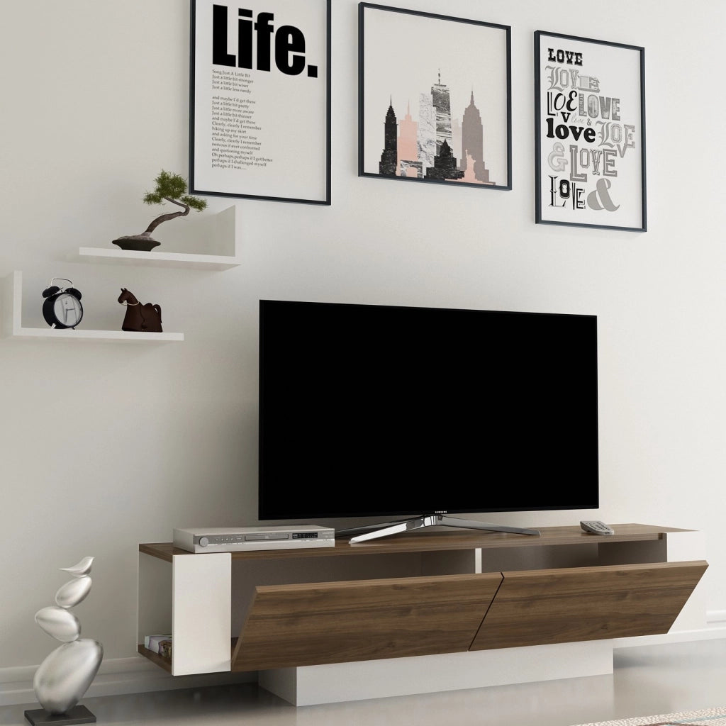 Porta TV in legno "Matera" - 150 x 31 x 41 cm - Marrone