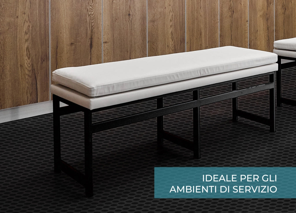 Tappeto Rivestimento Pavimento Gommato PVC Con Bolle Colore Nero Bollato - 100x50 - Floor Nero