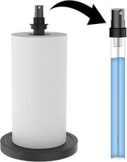 Sostegno per asciugamani in carta con flacone - unico pulsante - 1 pezzo - nero - plastica