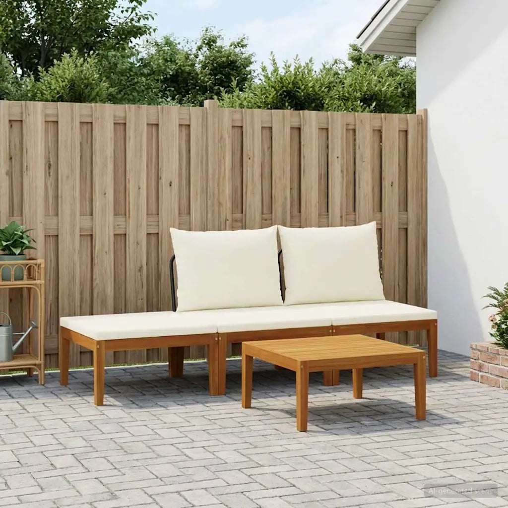 4 pcs Legno massiccio di acacia e corda Naturale 3407730