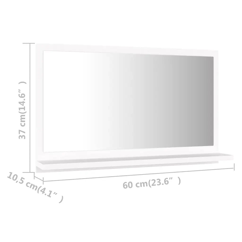 Specchio da Bagno-Specchio per Bagno Bianco 60x10,5x37 cm in Legno Multistrato