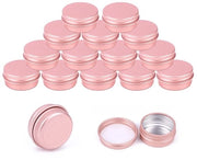 Contenitori in Alluminio a 15 pezzi - Container per Cosmetici - Pochette Ronde in Acciaio - Bottoni a Viti per Balsami Labiali - Leggeri e Resistenti - Coperchi a Viti e Impermeabili
