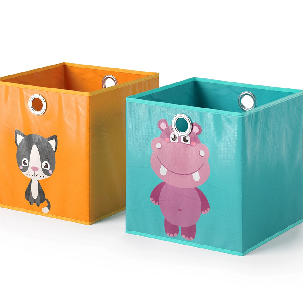 Vicco Scatola pieghevole Arancione/Blu 30 x 30 cm Set di 2