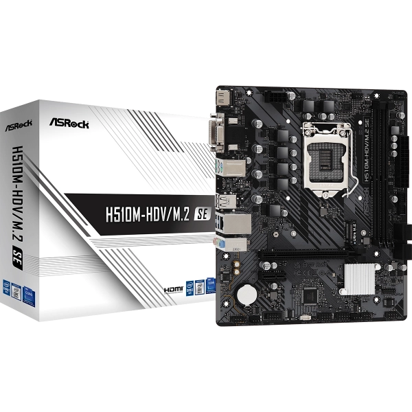 Asrock Mb 1200 10/11 Gen. H510m-hdv M.2 Se 2xddr4 4xsata Vga/dvi/hdmi