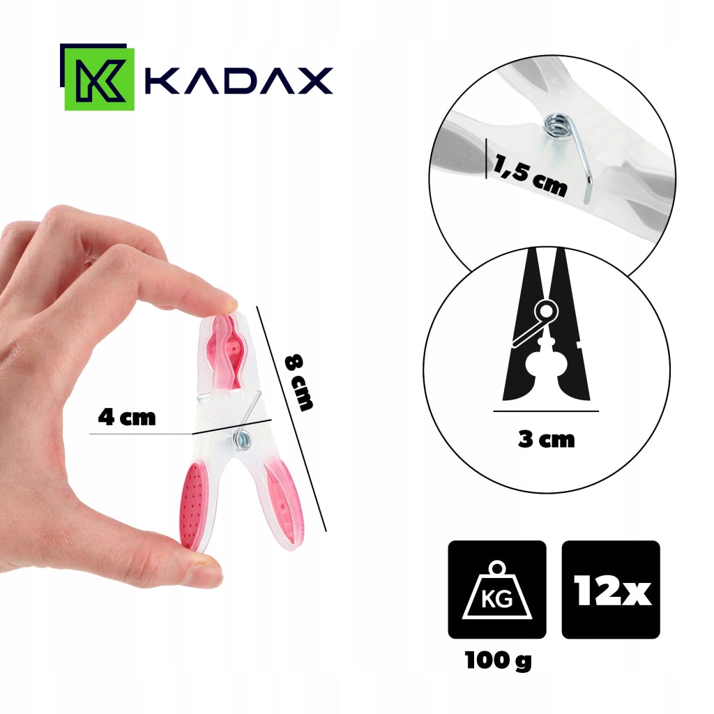 Mollette da bucato KADAX, Mollette per bucato, Fermagli per bucato, Rane resistenti, 12 pezzi