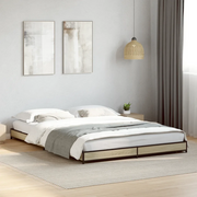 Giroletto-Struttura Letto Rovere Sonoma 120x200 cm in Legno Multistrato Metallo 151848