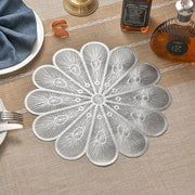 Decorativi Placemats in PVC - Resistente al Calore - Antiscivolo - Cucina - Tavola da Pranzo - Argento