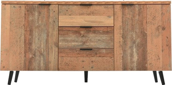 Dressoio 3 ante - Mobiliario in legno - Armadietto per soggiorno - Con ripiani di archiviazione