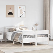 Letto senza Materasso Bianco 150x200 cm Legno Massello di Pino