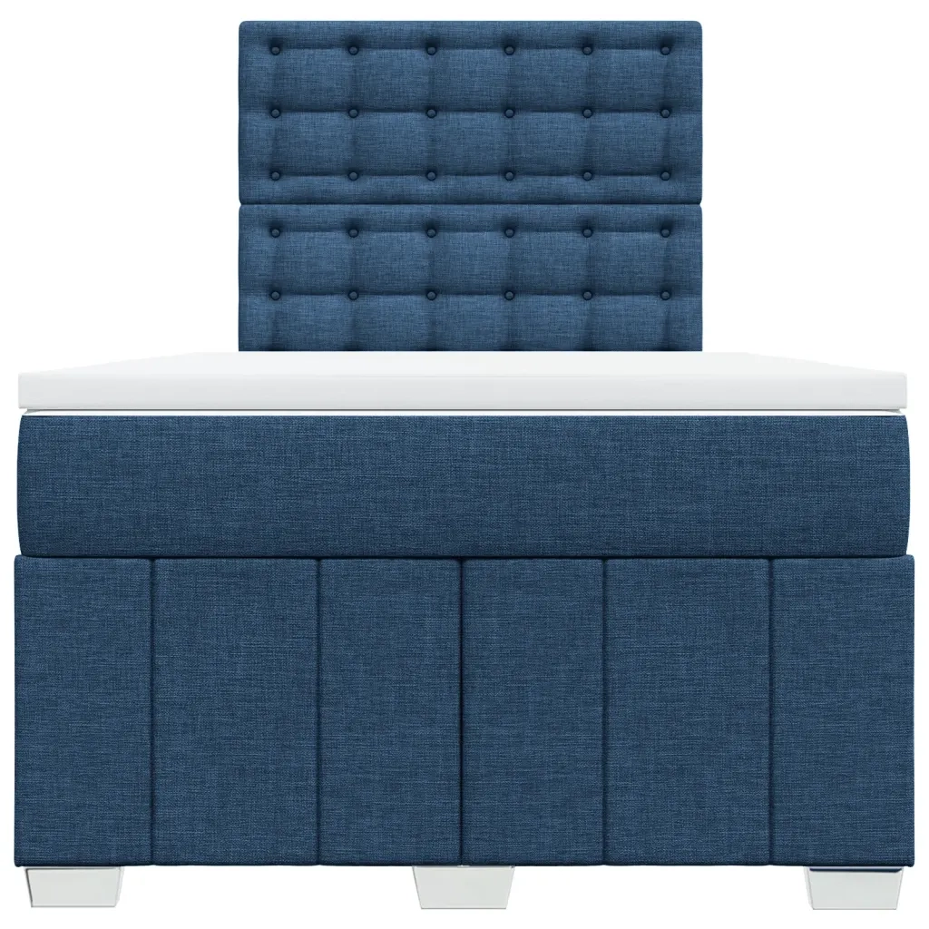 vidaXL Giroletto a Molle con Materasso Blu 120x200 cm in Tessuto