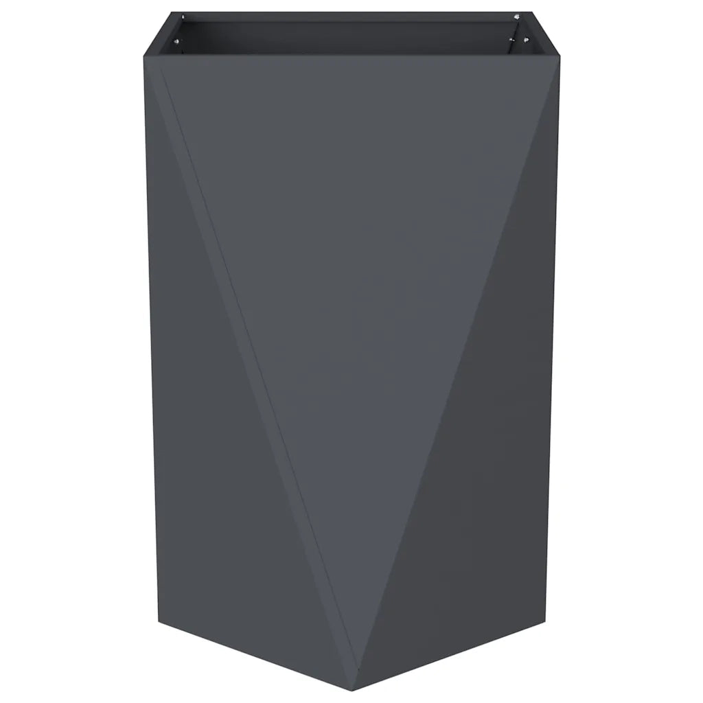 Fioriera 2 pcs Antracite 50 x 50 x 75 cm Acciaio