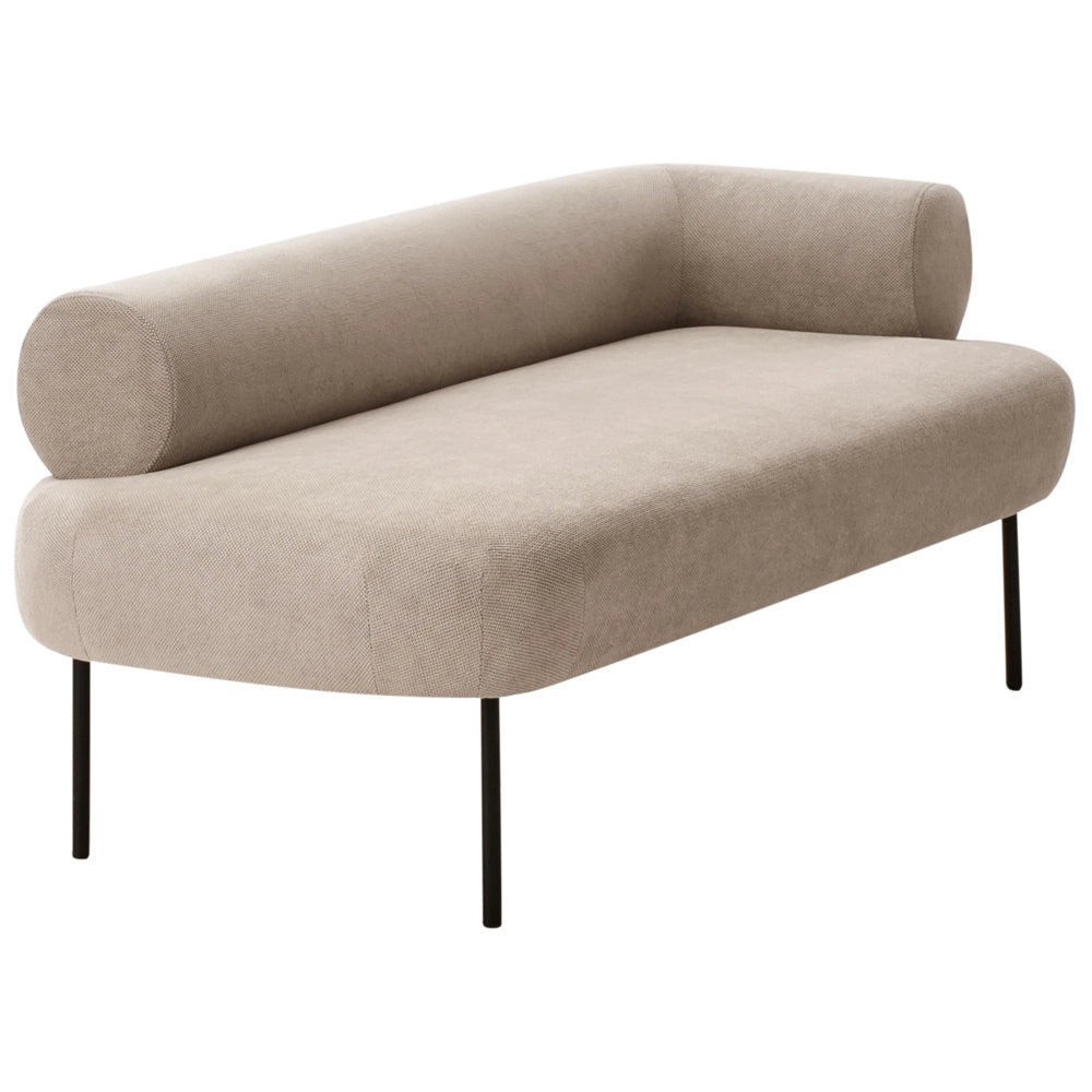 Chaise Lounge Tortora Destra in tessuto poliestere con cuscini decorativi Gambe in metallo Soggiorno di design moderno