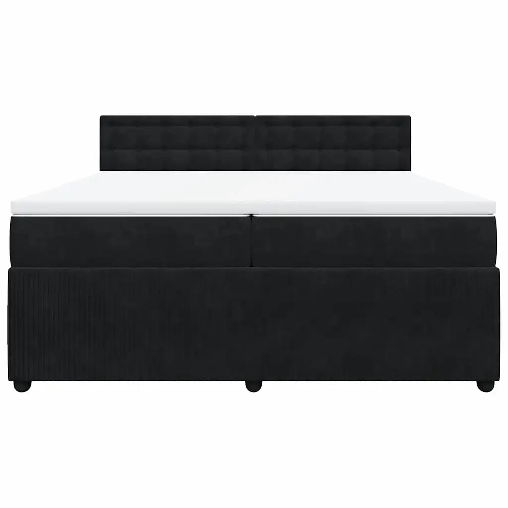 Giroletto a Molle con Materasso Nero 200x200 cm in Velluto 3287844