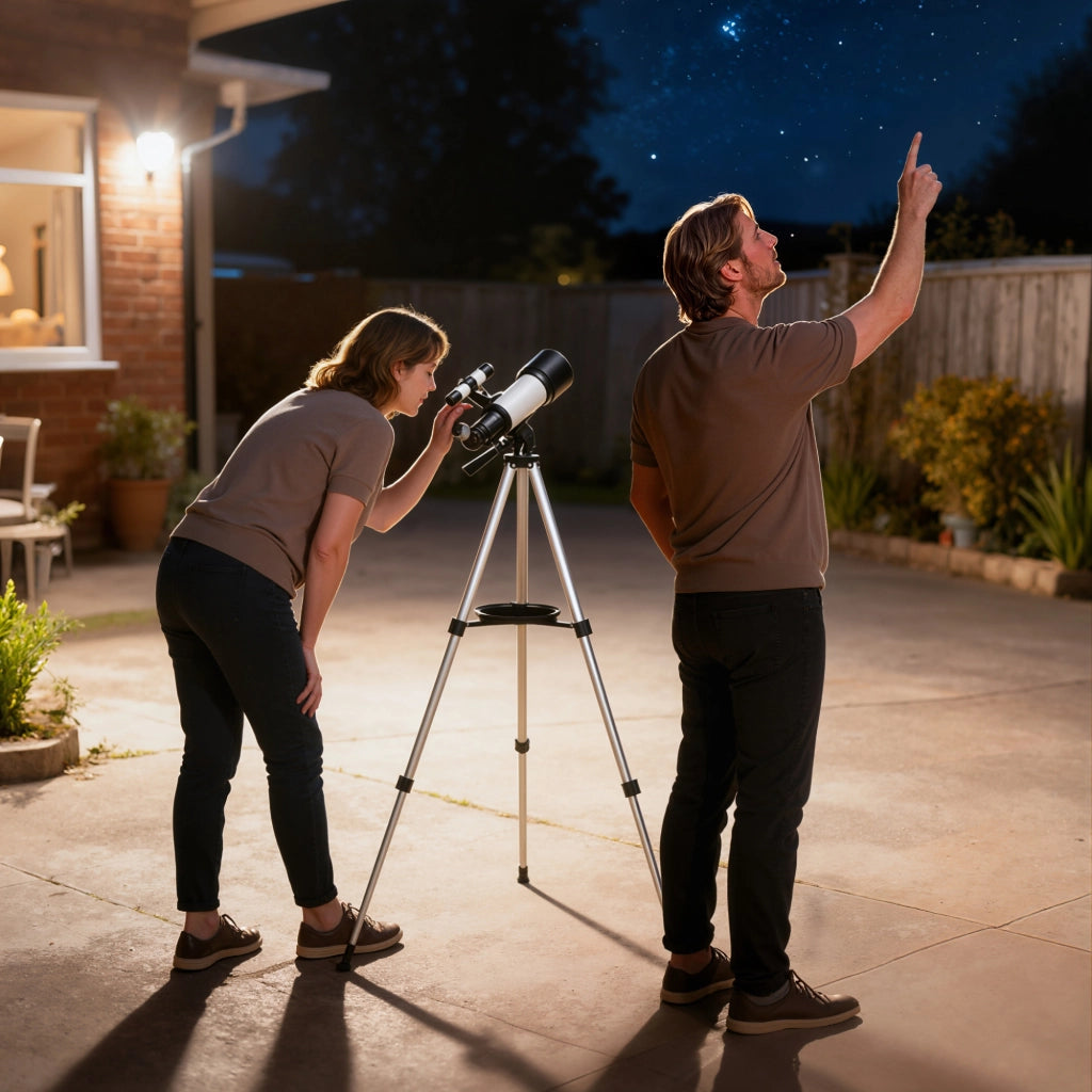 Telescopio astronomico per adulti e principianti 70 mm ¨C zephmum ¨C 80x80x135 cm bianco