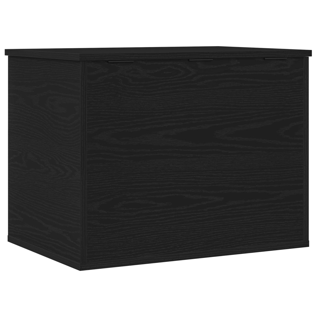 Scatola di Stoccaggio  con Coperchio Nero Rovere 60x42x46 cm Legno Ingegnerizzato
