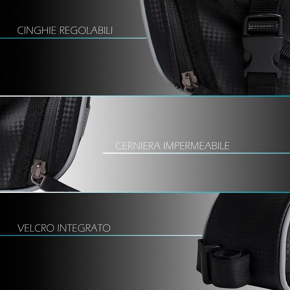 Trade Shop - Borsa Portaoggetti Sottosella Bici Impermeabile Con Attacco Universale Xc-2653 -