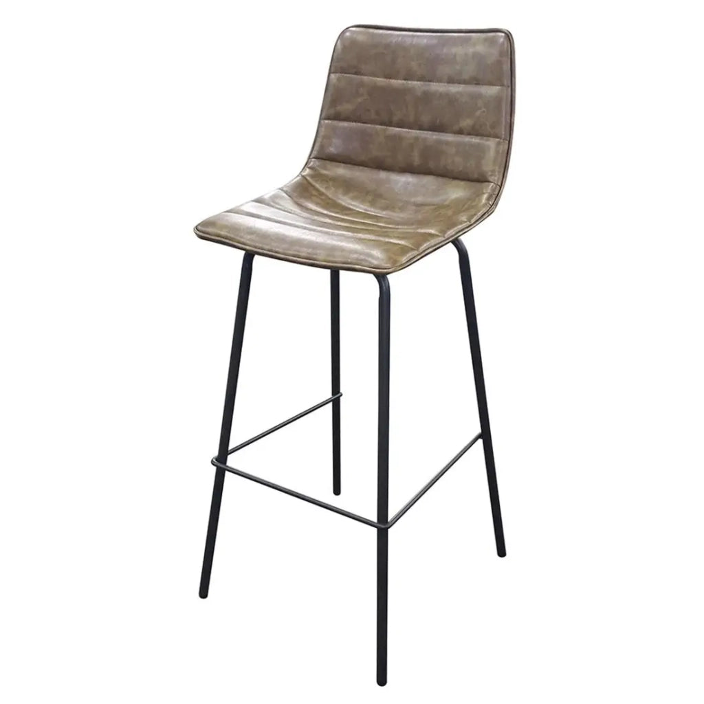 Set di 2 sgabelli da bar con schienale in effetto pelle di tiglio collezione NETS - Stile industriale