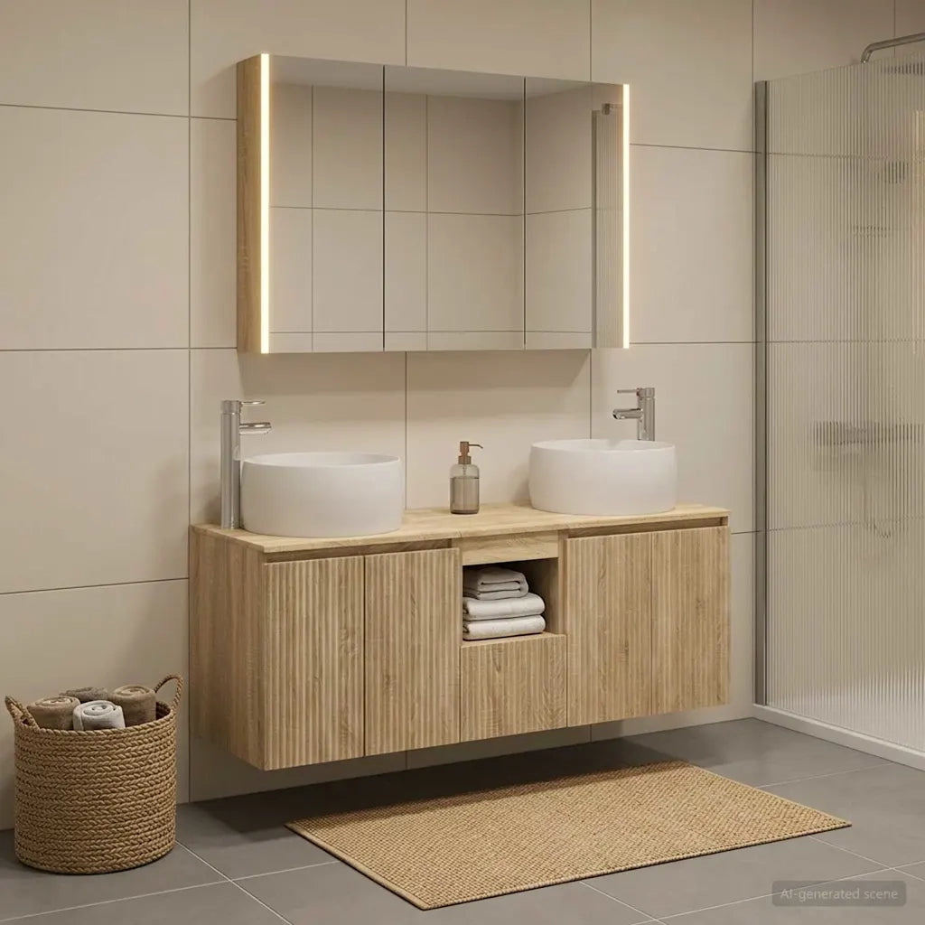 Set di Armadi da Bagno 4 pcs Rovere Sonoma Legno ingegnerizzato 3406545