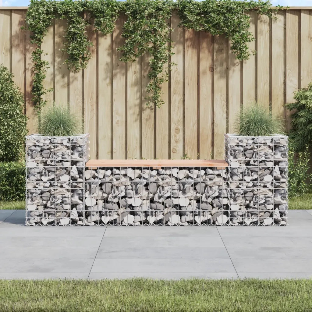 Panchina Giardino | Panca da Giardino Design Gabbione 183x41x60,5 cm Massello Douglas