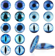 Occhi di Vetro 25mm Blu - 20 Pezzi - Cabochon di Vetro - Occhi di Sicurezza - Progetti Artigianali a Mano - Materiale Duraturo