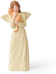 Beeldetto di gatto 14,5 cm - Bebè ricordo - Regalo di simpatia - Statua di gatto - Monumento per ricordo - Oggetto da collezione mano a mano dipinto