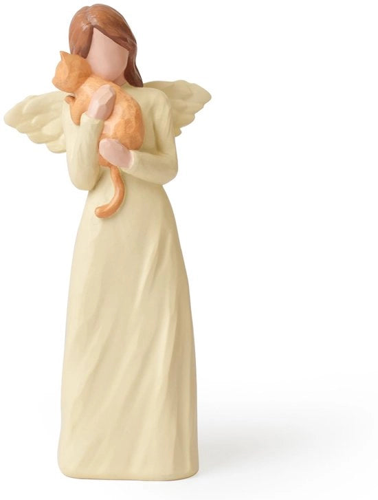 Beeldetto di gatto 14,5 cm - Bebè ricordo - Regalo di simpatia - Statua di gatto - Monumento per ricordo - Oggetto da collezione mano a mano dipinto