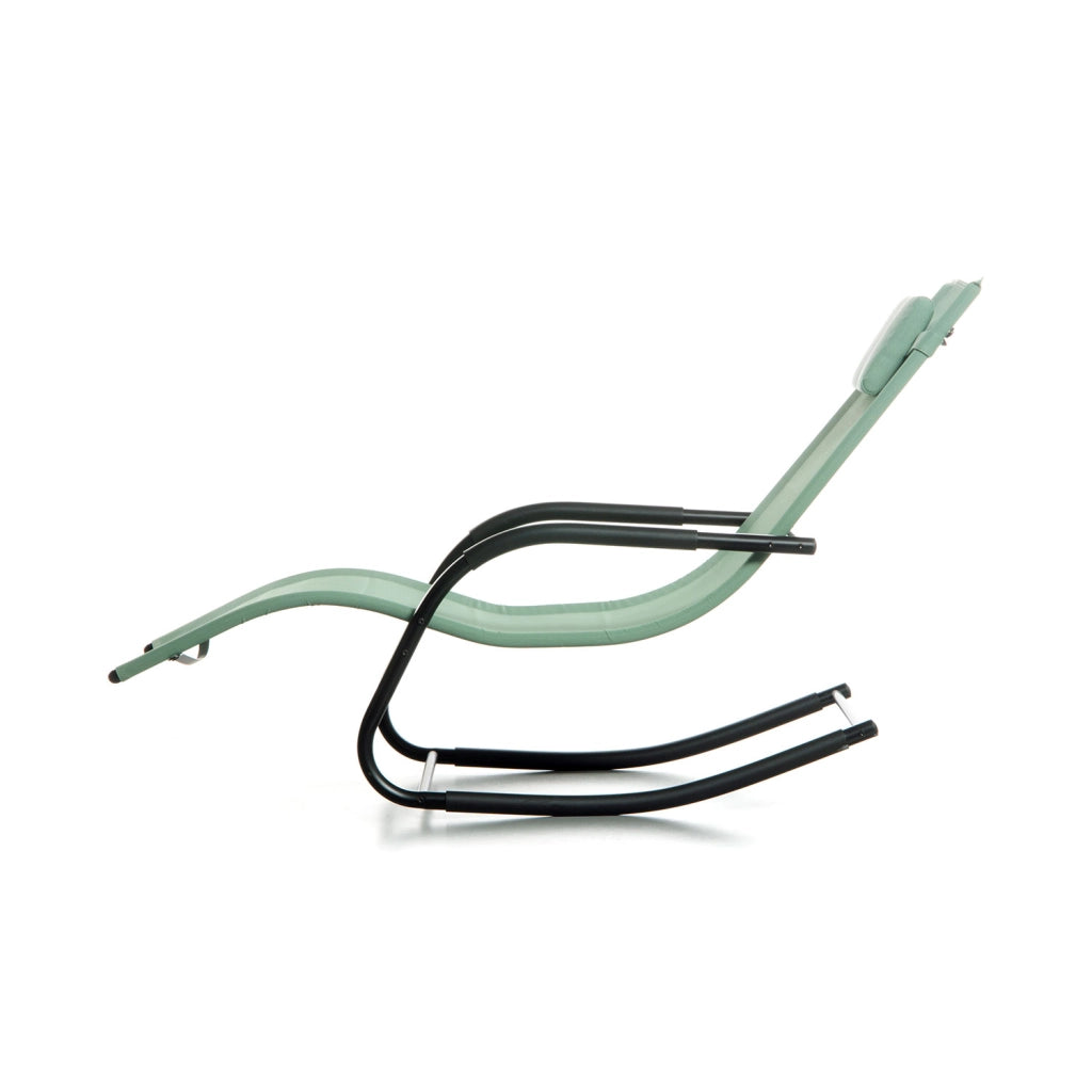 Sedia Sdraio a Dondolo da Giardino Rocking Sky 147,5x62x89 cm in Textilene Verde
