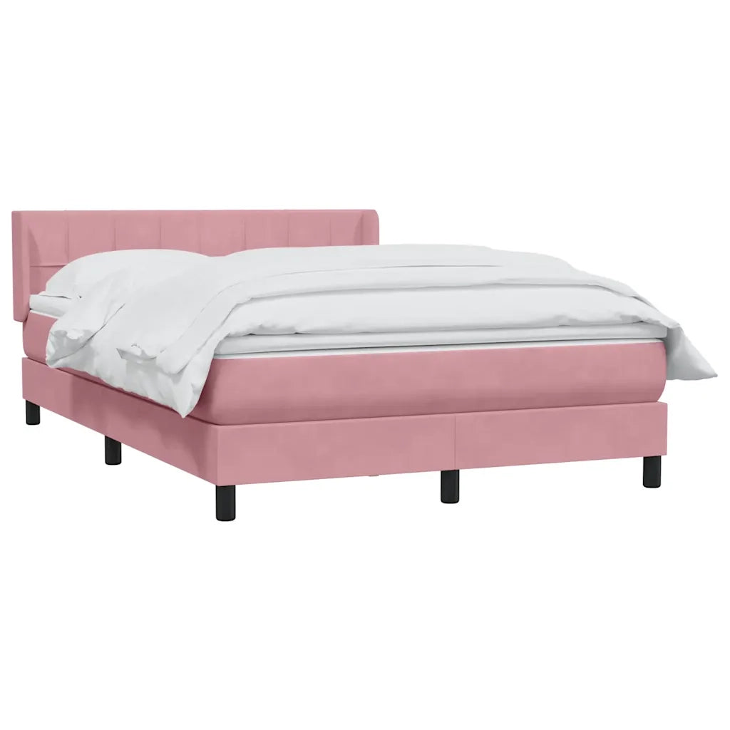 Giroletto a Molle con Materasso Rosa 140x220 cm in Velluto 3318158