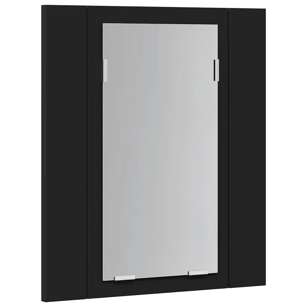 Armadietto a Specchio con Luci LED-Mobile con specchio Nero 40x12x45 cm in Acrilico