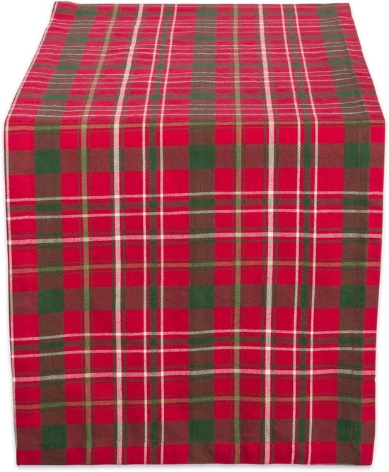 Tela a quadri Tartan Holly Plaid - Natale - 1 pezzo - Rosso e Verde - Cotone - 14x72