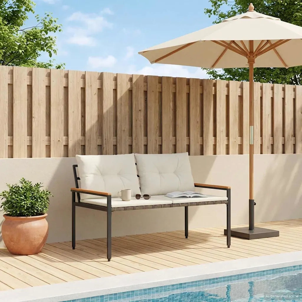 Panchina da esterno 2 -Seater 116 x 67,5 x 72 cm polyrattan 42025365