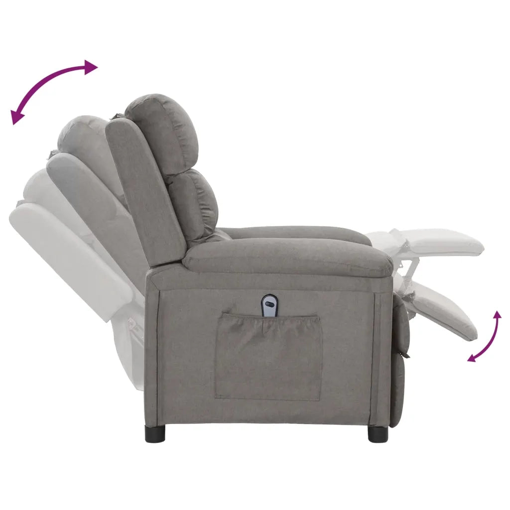 Poltrona Elettrica Reclinabile Grigio Chiaro in Tessuto cod mxl 6863