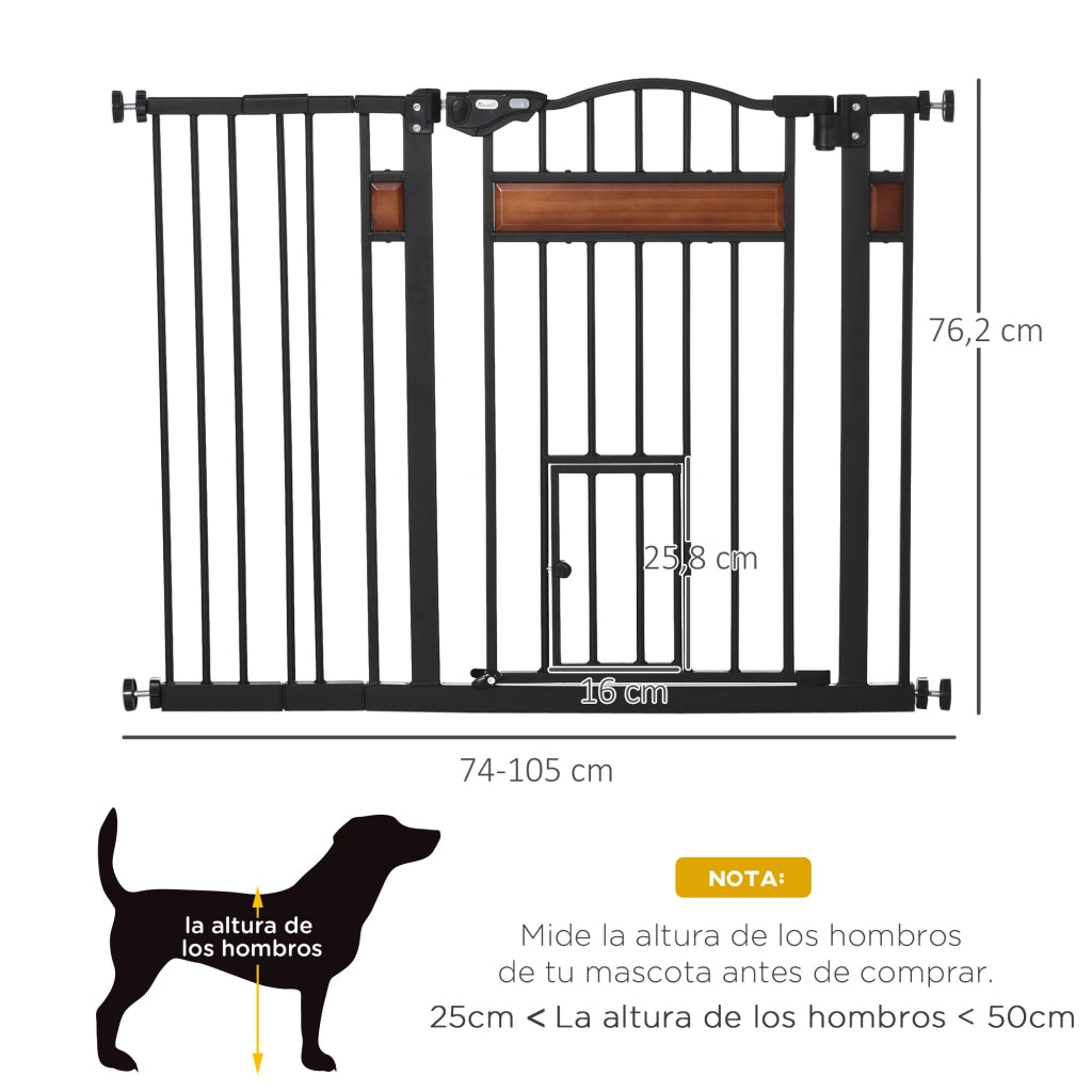 Barriera per Cani Porta Regolabile ¨C Zephmum ¨C 93x76,2 cm Nero