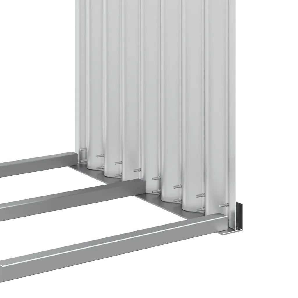 Portaceppi Argento 120x45x210 cm in Acciaio Zincato 364592