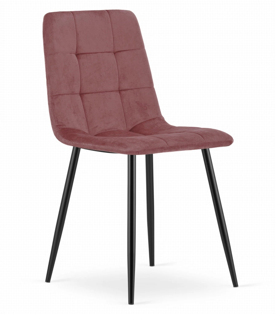 Valora PYRA CHAIR Sedia in velluto rosa dal design moderno per soggiorno x2