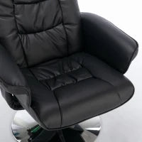 Poltrona girevole massaggiante a 5 punti con funzione riscaldante, in pelle PU, per soggiorno e camera da letto, 79x79x106 cm, Nero