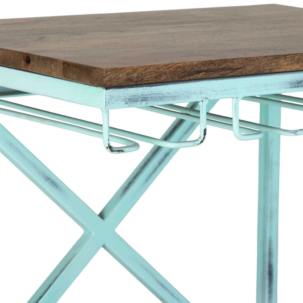 Mensola portabottiglie blu 84x40x185