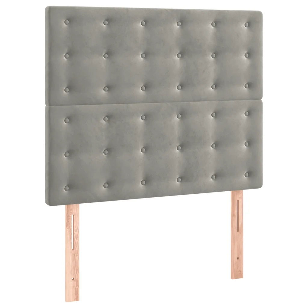 Letto singolo | Letto per adulti | Giroletto a Molle con Materasso Grigio Chiaro 80x200 cm Velluto