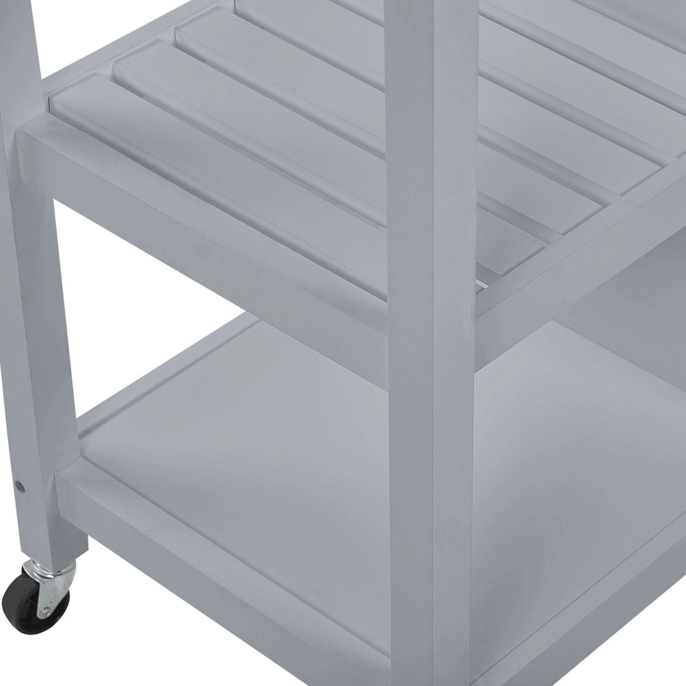 Carrello da cucina in MDF grigio legno chiaro con ripiano per armadietto con ripiani Cassetti con ruote scandinavo