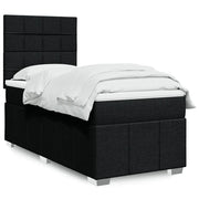 Giroletto a Molle con Materasso-Struttura Letto Nero 90x190 cm in Tessuto 668880