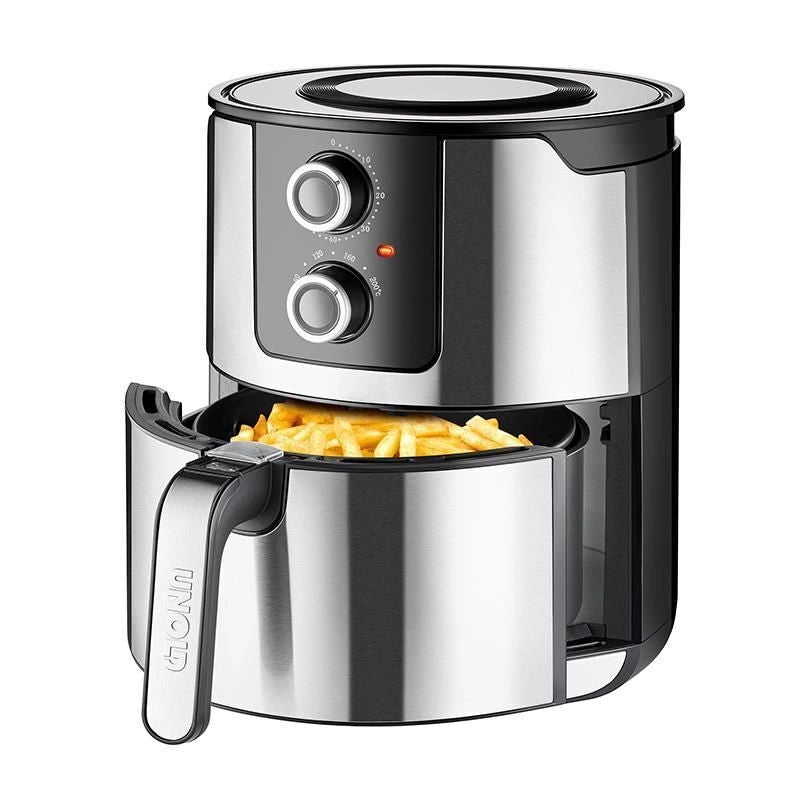 Unold 58655 friggitrice Doppia 5 L 1400 W Friggitrice ad aria calda Nero, Acciaio inox