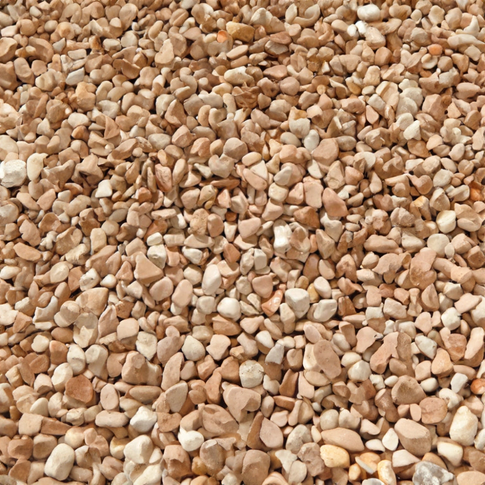Pavimento drenante fai da te ciottoli in marmo e resina rosa corallo 15,750 kg