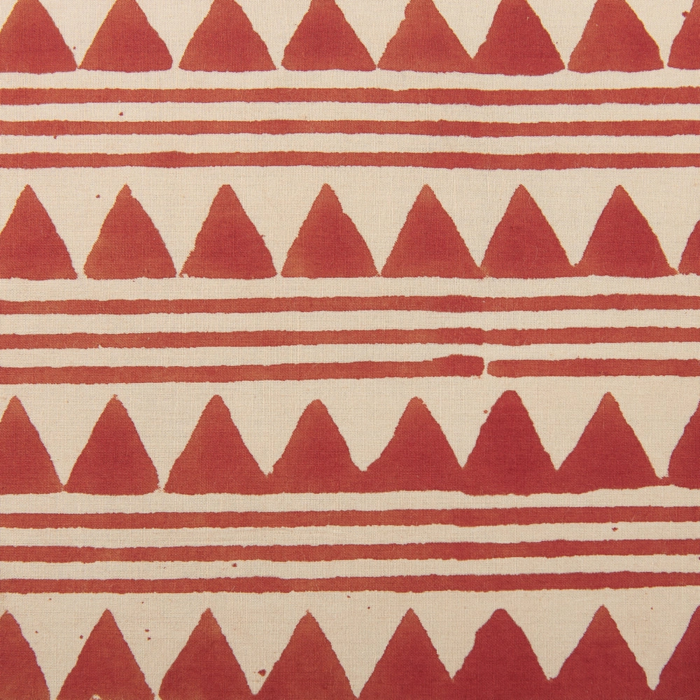Cuscino decorativo cotone rosso e beige 45 x 45 cm motivo geometrico fatto a mano rivestimento sfoderabile con imbottitura boho style