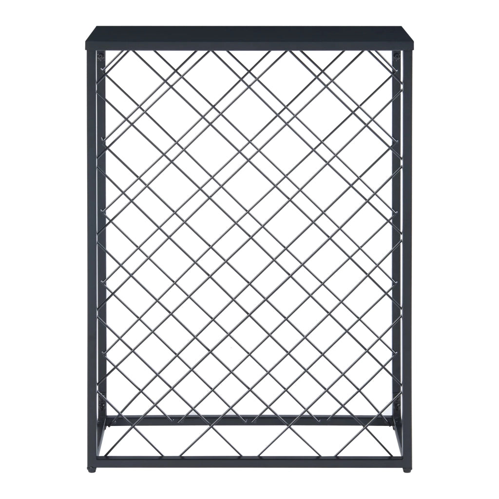 Portabottiglie per 25 bottiglie acciaio 72 x 53 x 20 cm nero opaco 03_0009194