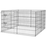 RECINTO PER CANI E CUCCIOLI, BOX PER ANIMALI DA 8 PEZZI IN FILO DI FERRO, 76 X 61CM NERO