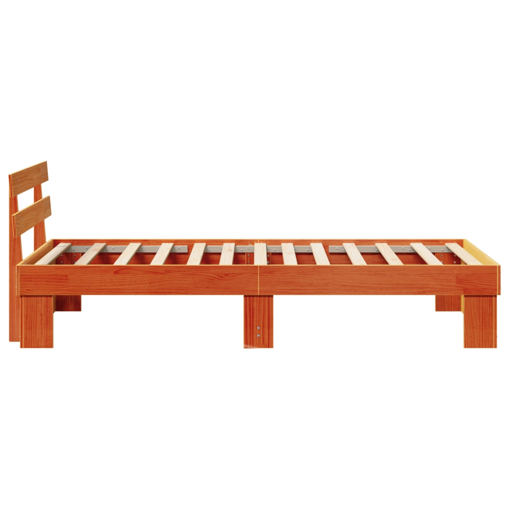 Struttura Letto con testiera Marrone Cerato 90x190 cm Legno massello di pino