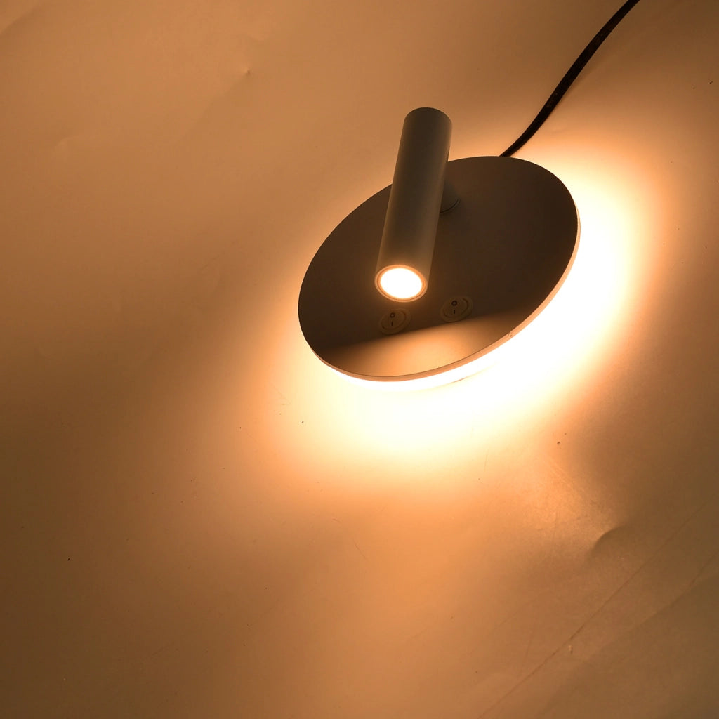 APPLIQUE LED 8W PER INTERNI CON DOPPIA EMISSIONE LUMINOSA A LUCE CALDA - DESIGN MODERNO NERO TONDO IN ALLUMINIO ILLUMINAZIONE D'AMBIENTE IDEALE PER SALOTTI CAMERE DA LETTO E SPAZI DOMESTICI MODERNI